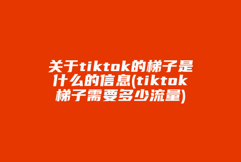 关于tiktok的梯子是什么的信息(tiktok梯子需要多少流量)-国际网络专线