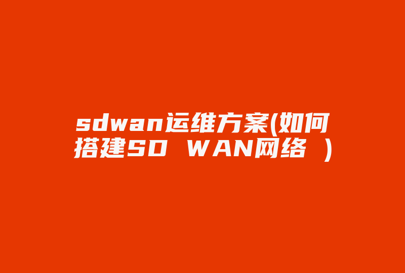 sdwan运维方案(如何搭建SD WAN网络 )-国际网络专线