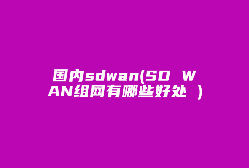 国内sdwan(SD WAN组网有哪些好处 )-国际网络专线