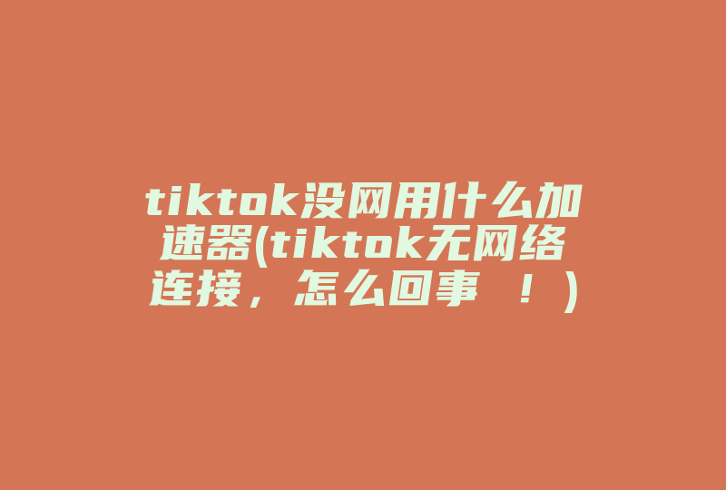 tiktok没网用什么加速器(tiktok无网络连接，怎么回事 ！)-国际网络专线