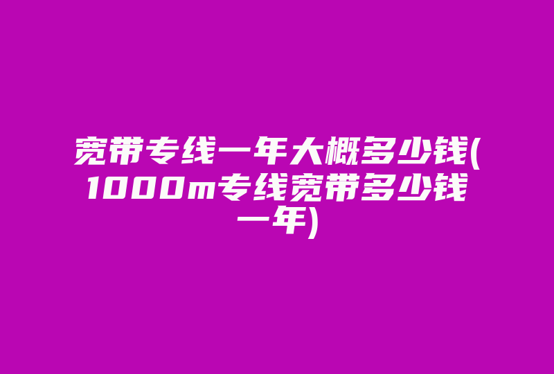 宽带专线一年大概多少钱(1000m专线宽带多少钱一年)-国际网络专线