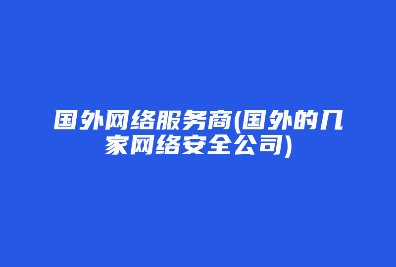 国外网络服务商(国外的几家网络安全公司)-国际网络专线