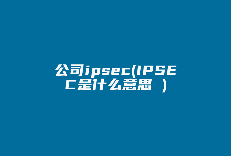 公司ipsec(IPSEC是什么意思 )-国际网络专线