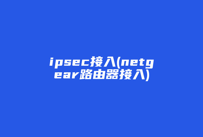 ipsec接入(netgear路由器接入)-国际网络专线