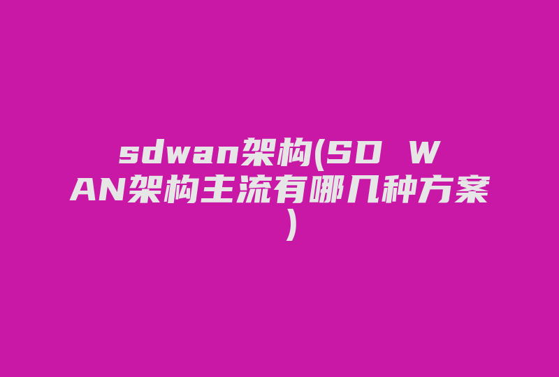 sdwan架构(SD WAN架构主流有哪几种方案 )-国际网络专线