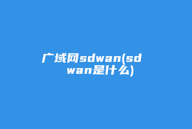 广域网sdwan(sd  wan是什么)-国际网络专线
