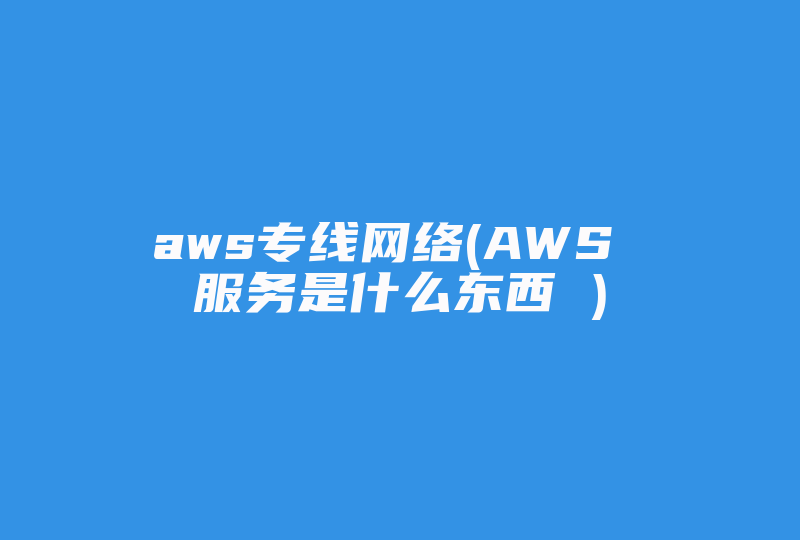 aws专线网络(AWS 服务是什么东西 )-国际网络专线