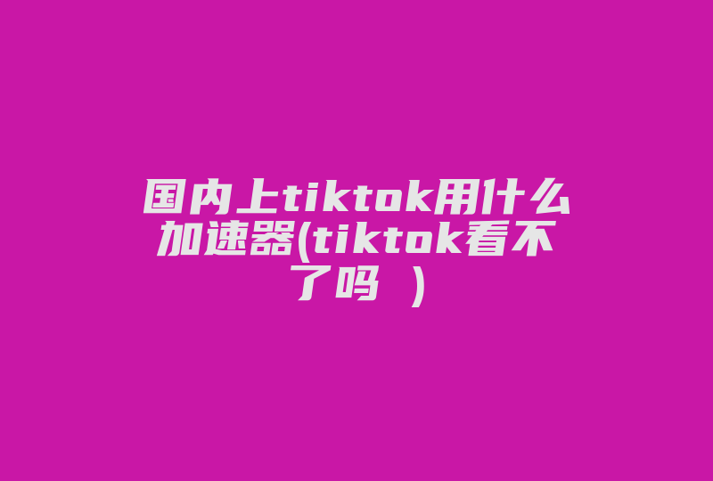 国内上tiktok用什么加速器(tiktok看不了吗 )-国际网络专线