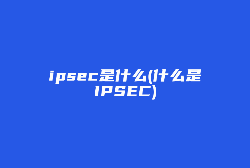 ipsec是什么(什么是IPSEC)-国际网络专线
