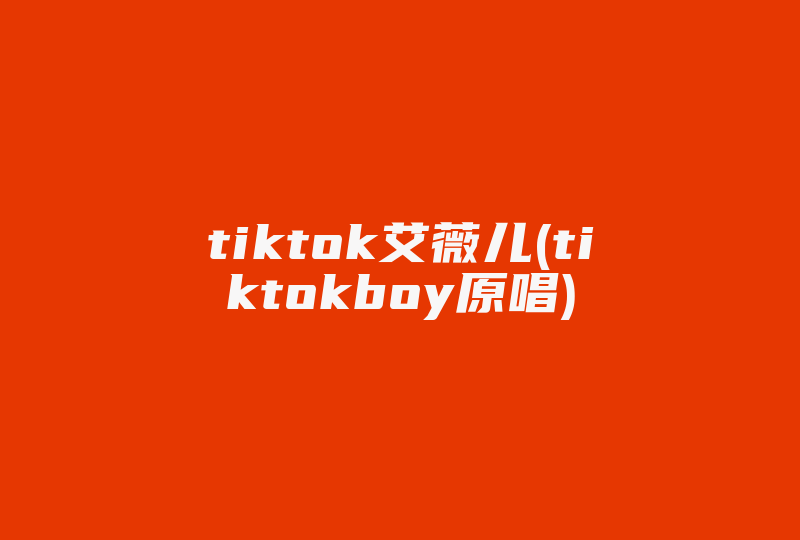 tiktok艾薇儿(tiktokboy原唱)-国际网络专线