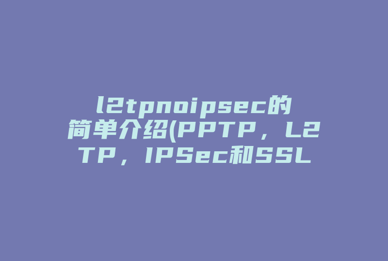 l2tpnoipsec的简单介绍(PPTP，L2TP，IPSec和SSL VPN的区别)-国际网络专线