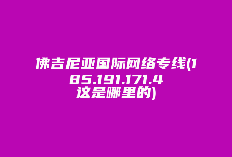 佛吉尼亚国际网络专线(185.191.171.4这是哪里的)-国际网络专线