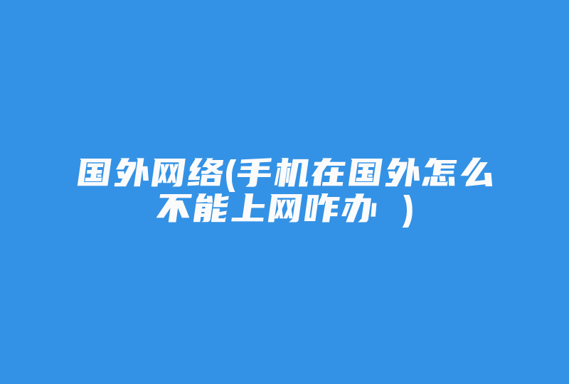 国外网络(手机在国外怎么不能上网咋办 )-国际网络专线