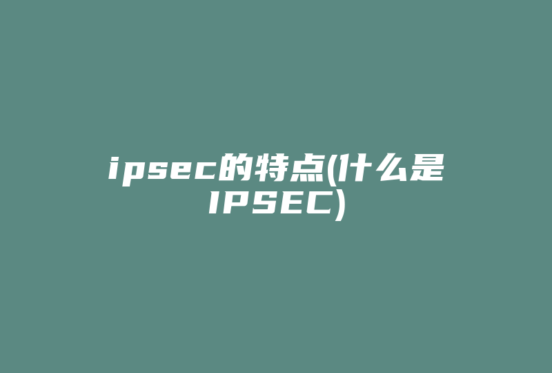 ipsec的特点(什么是IPSEC)-国际网络专线