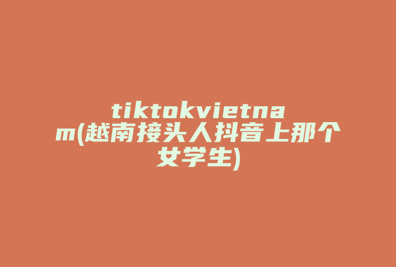 tiktokvietnam(越南接头人抖音上那个女学生)-国际网络专线