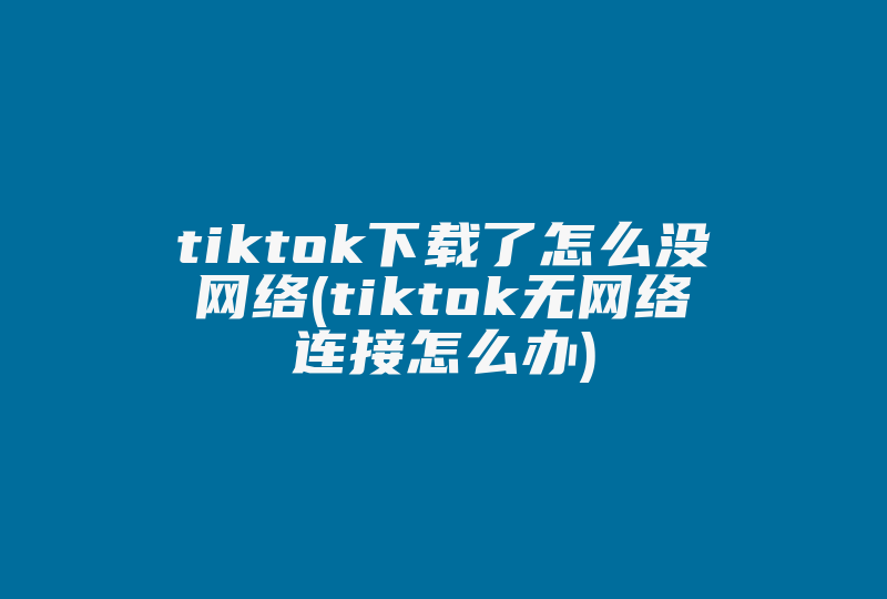 tiktok下载了怎么没网络(tiktok无网络连接怎么办)-国际网络专线