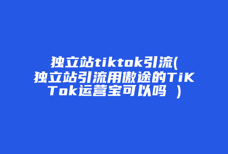 独立站tiktok引流(独立站引流用傲途的TiKTok运营宝可以吗 )-国际网络专线