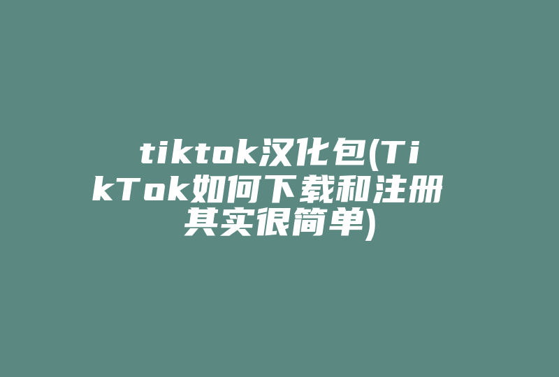 tiktok汉化包(TikTok如何下载和注册 其实很简单)-国际网络专线