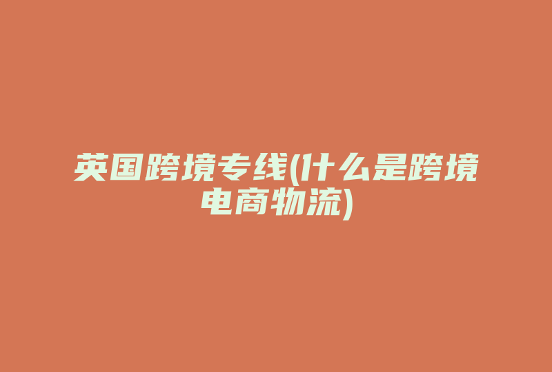 英国跨境专线(什么是跨境电商物流)-国际网络专线