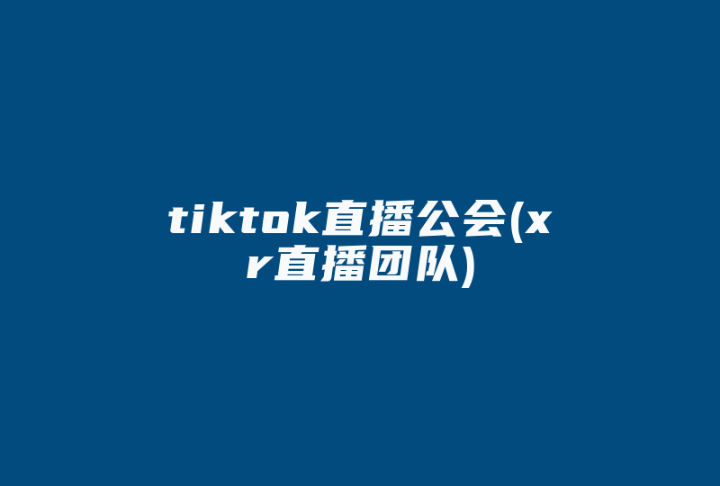 tiktok直播公会(xr直播团队)-国际网络专线