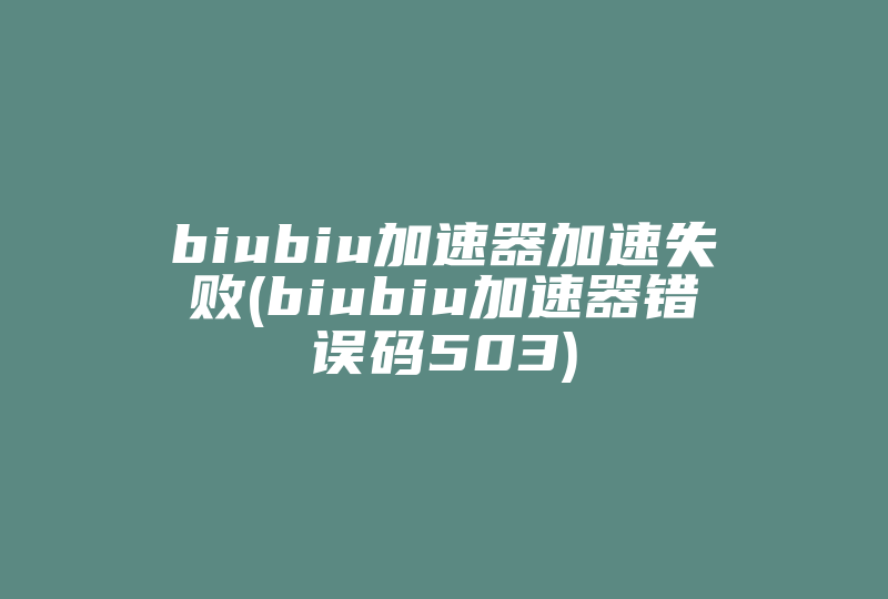 biubiu加速器加速失败(biubiu加速器错误码503)-国际网络专线