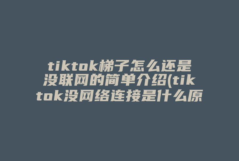 tiktok梯子怎么还是没联网的简单介绍(tiktok没网络连接是什么原因 )-国际网络专线