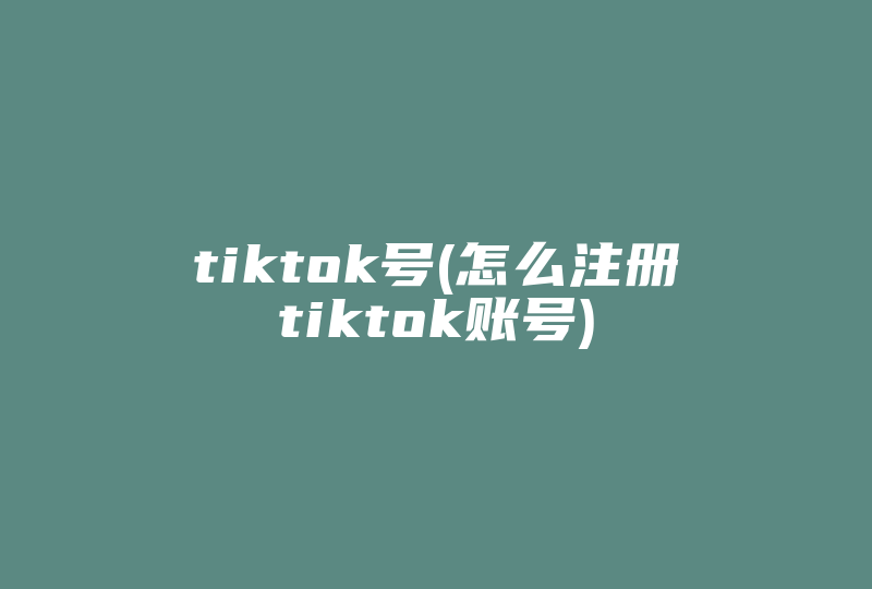 tiktok号(怎么注册tiktok账号)-国际网络专线