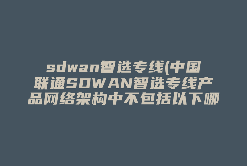 sdwan智选专线(中国联通SDWAN智选专线产品网络架构中不包括以下哪种设备)-国际网络专线