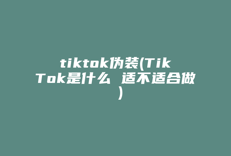 tiktok伪装(TikTok是什么 适不适合做 )-国际网络专线