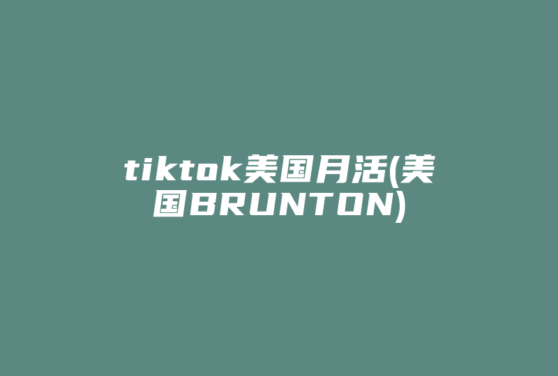 tiktok美国月活(美国BRUNTON)-国际网络专线