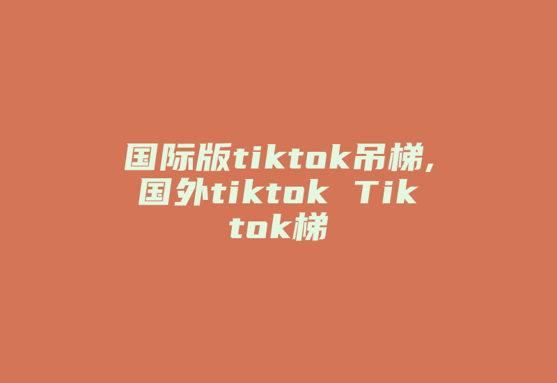 国际版tiktok吊梯,国外tiktok Tiktok梯-国际网络专线