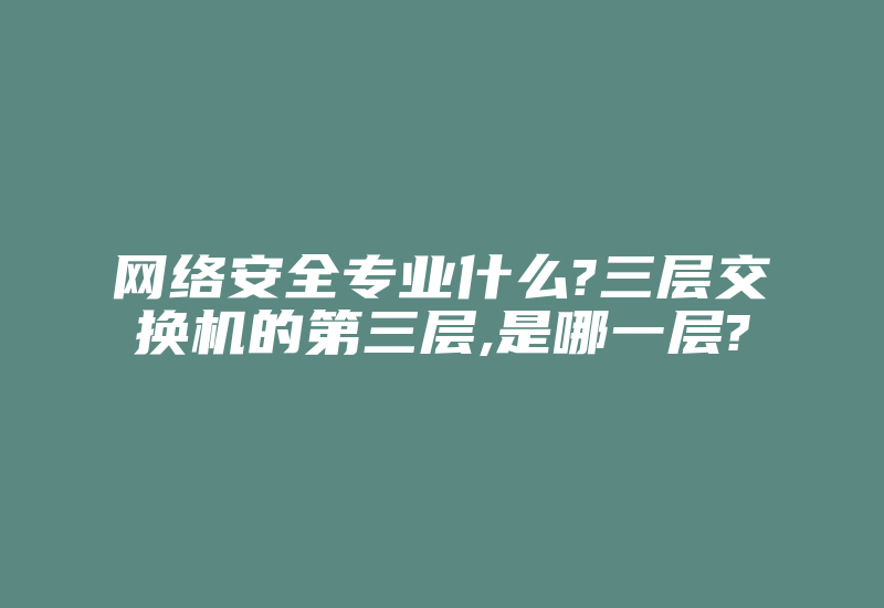 网络安全专业什么?三层交换机的第三层,是哪一层?-国际网络专线