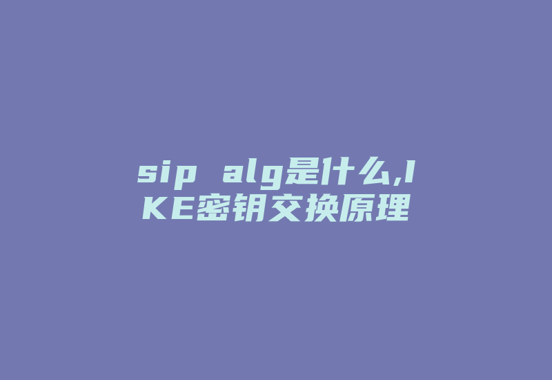 sip alg是什么,IKE密钥交换原理-国际网络专线